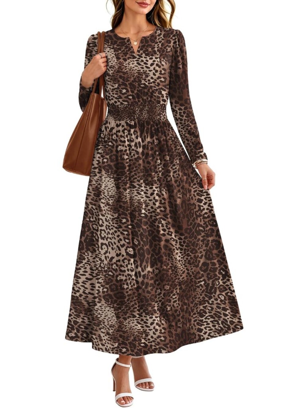 2026 Women's Fall Boho Floral Maxi Dress with Pockets